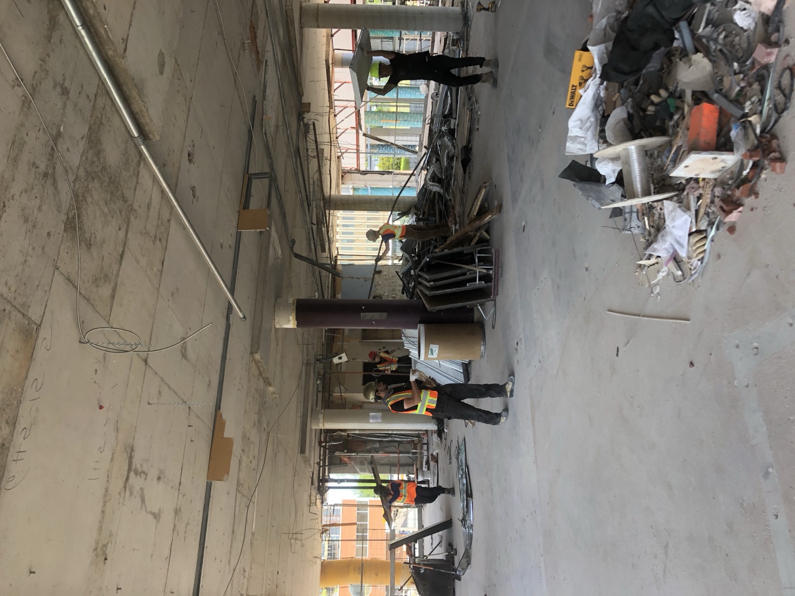 Interior demolition — large-scale strip