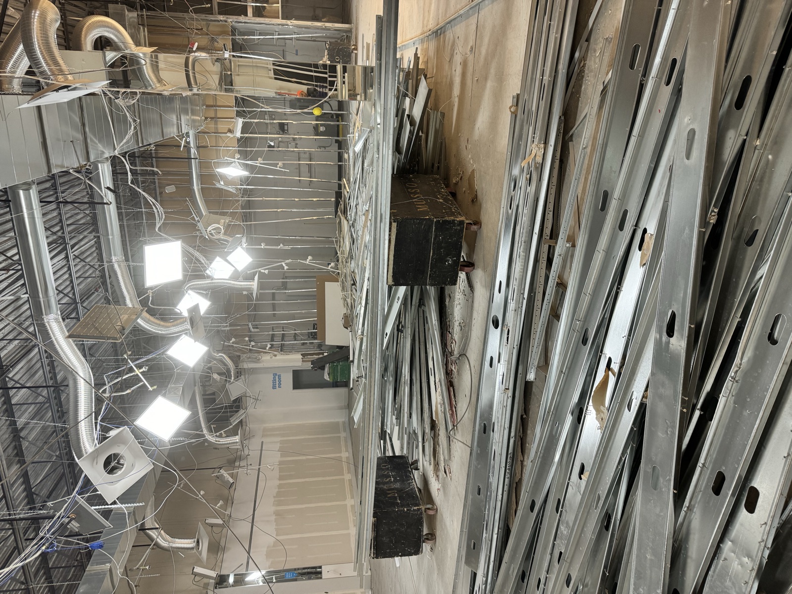 Interior demolition — ceiling and framing